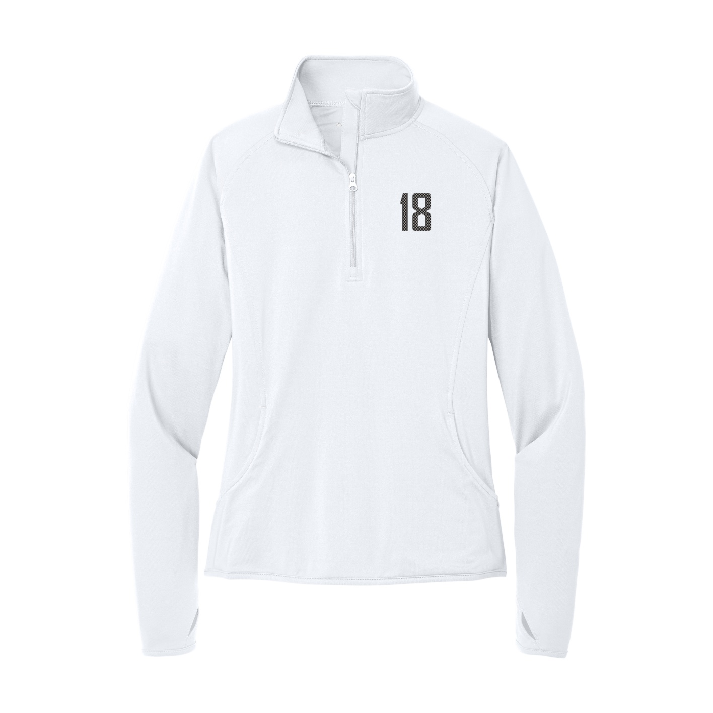 Women's Q-Zip Pullover — Front Shirsy in White