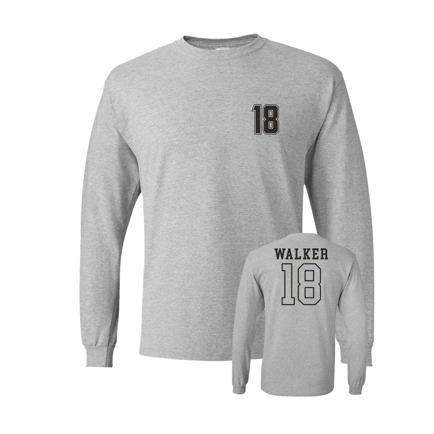 Long Sleeve Tee — Chest Back in Grey