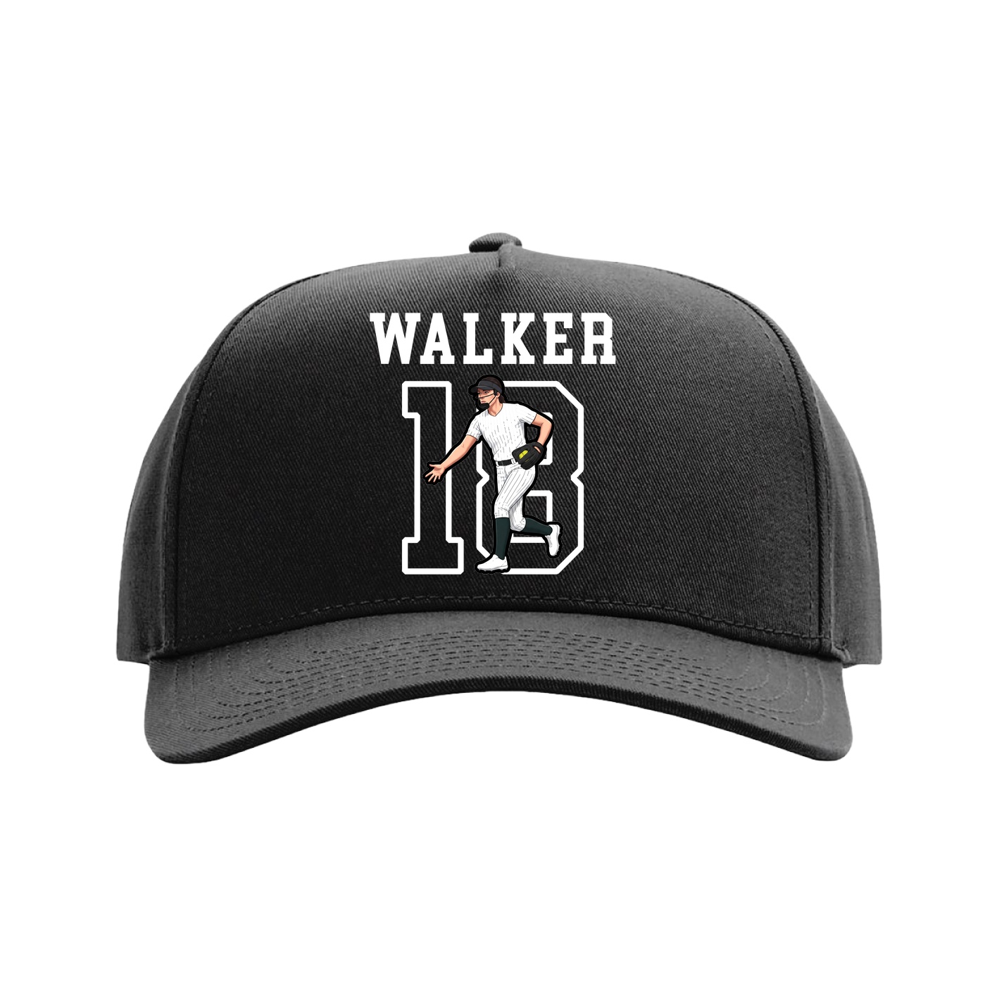 Full Fabric Five-Panel Champ Cap — Shirsey in Black