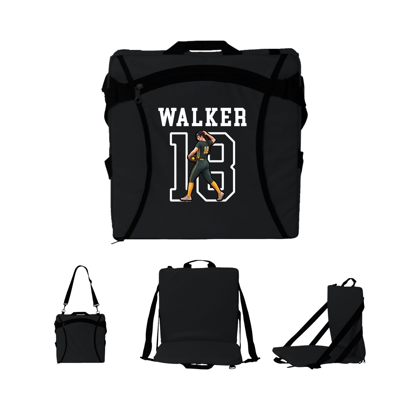 Folding Stadium Seat — Shirsey in Black