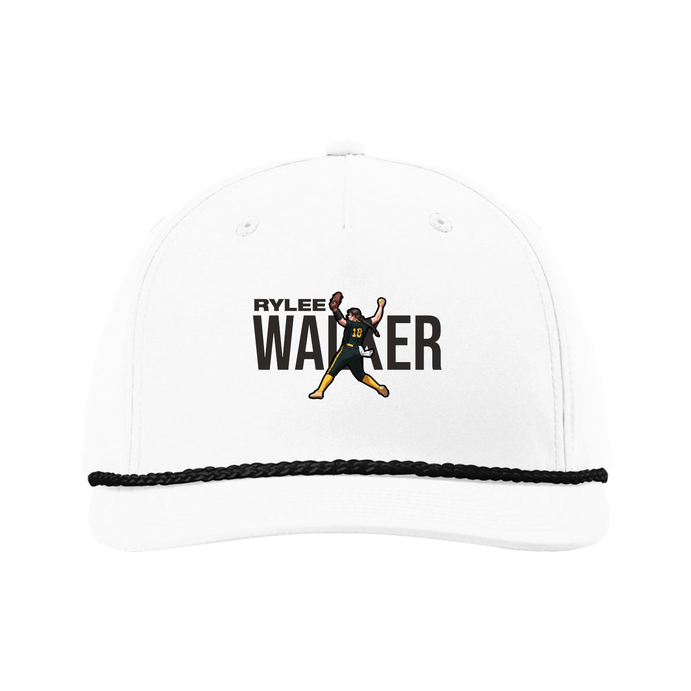 Five-Panel Classic Rope Cap — Player Name in White