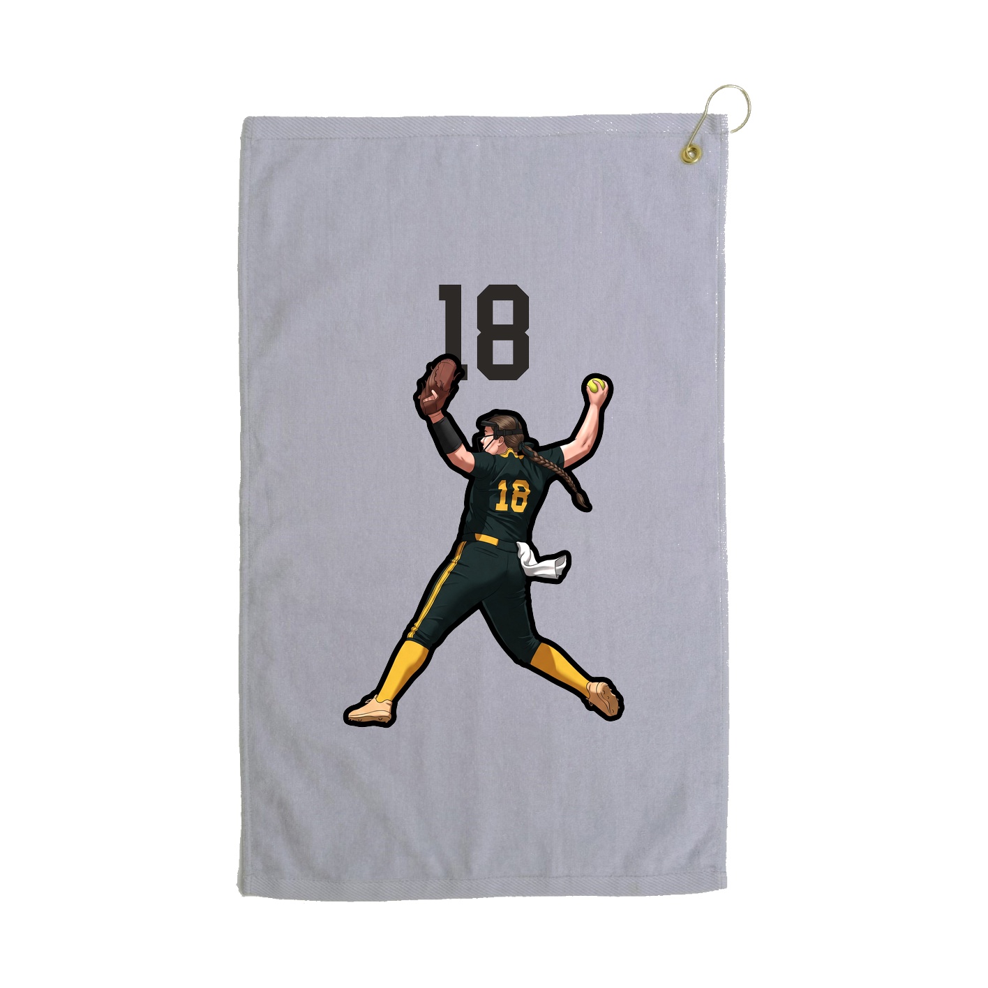 Golf Towel — Number Top in Grey
