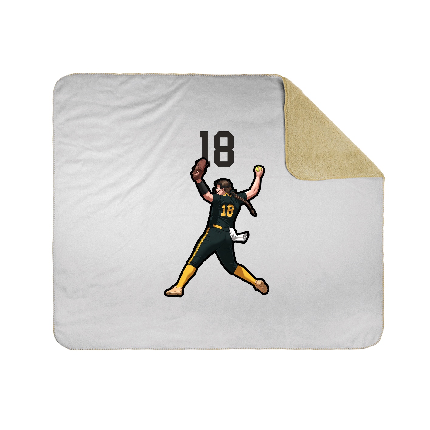 Throw Blanket — Number Top in White