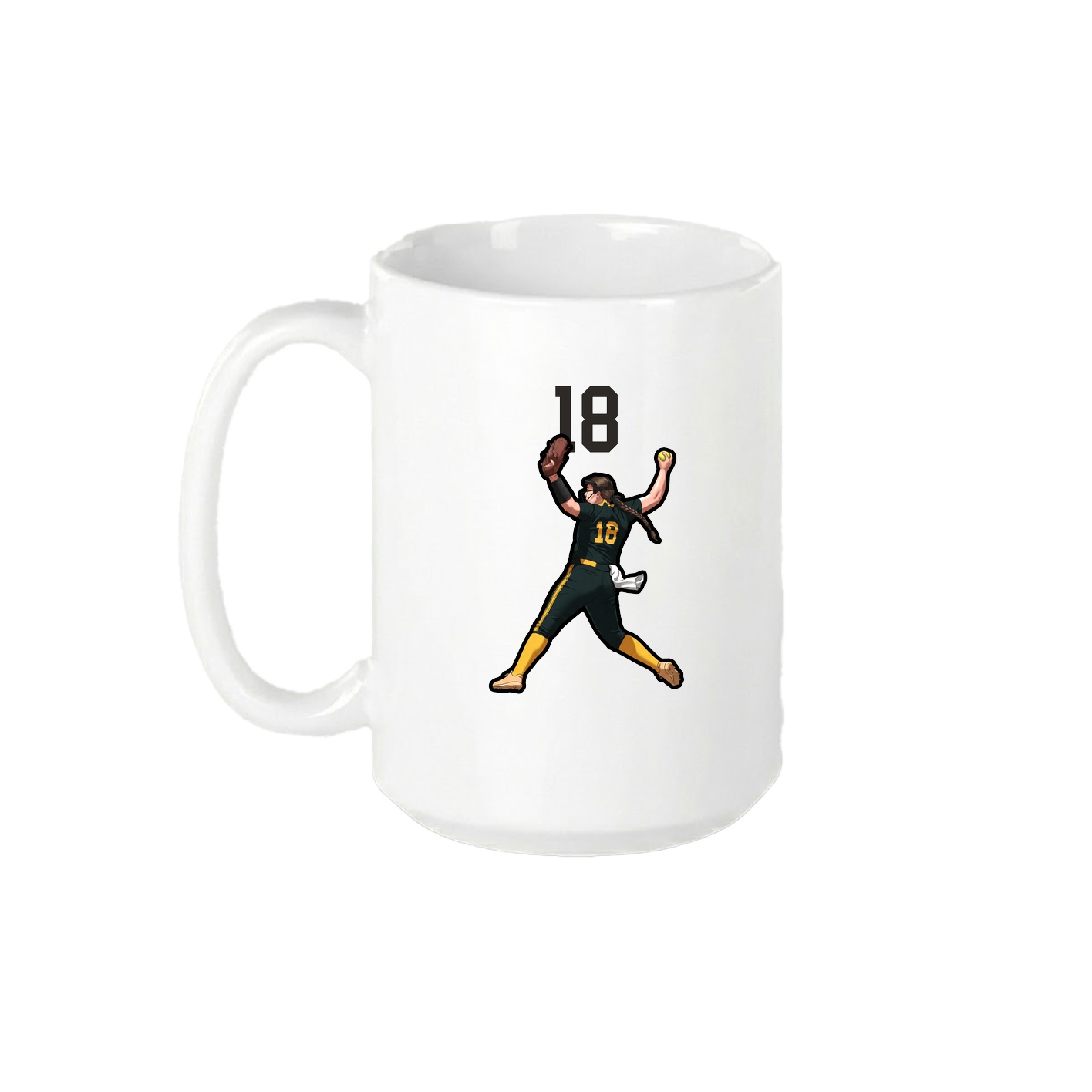 15oz Coffee Mug — Number Top in White