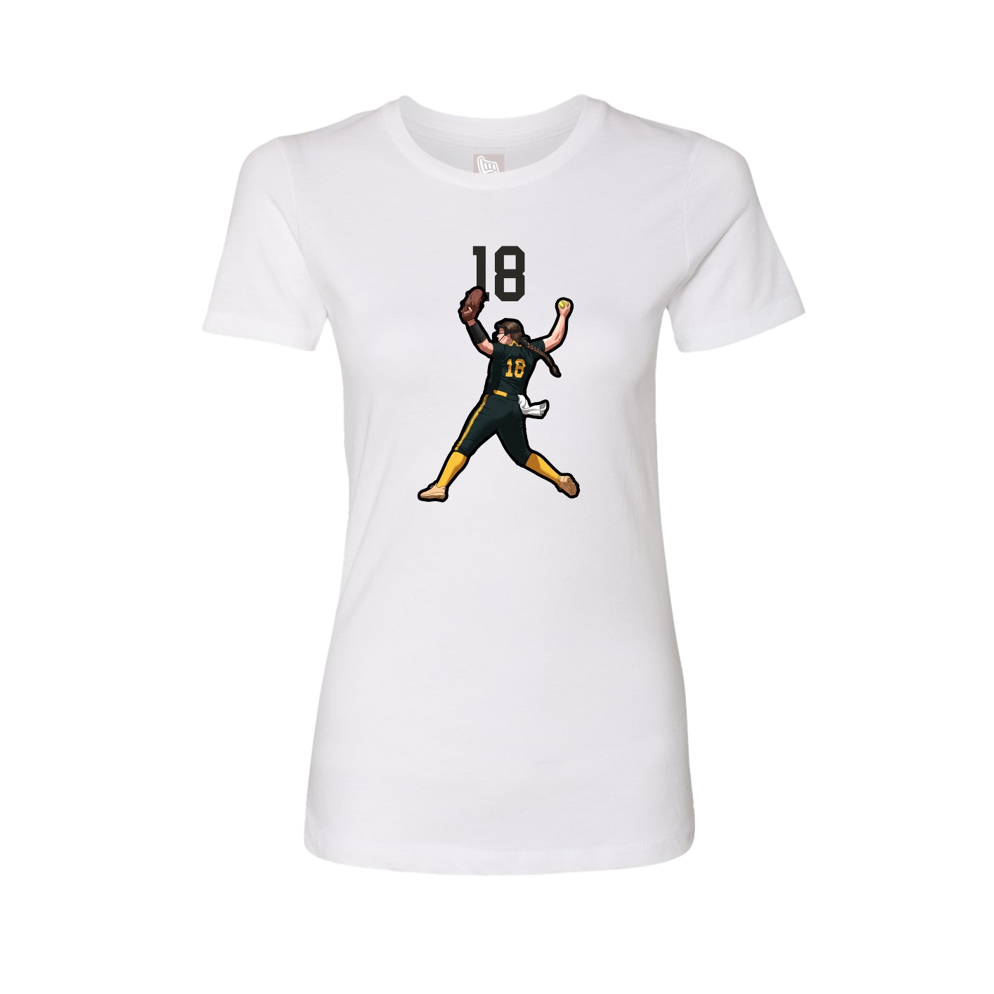 Fitted Women's Tee — Number Top in White