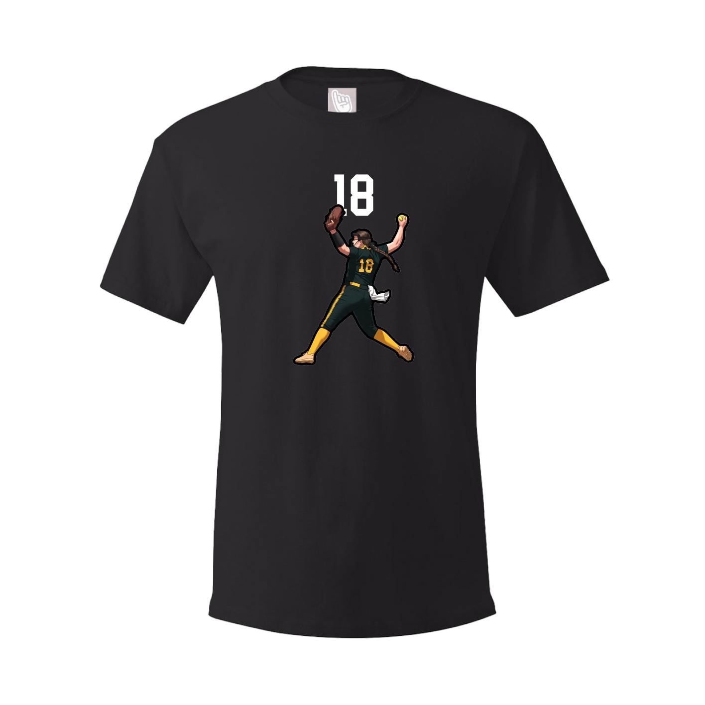 Youth Tee — Number Top in Black
