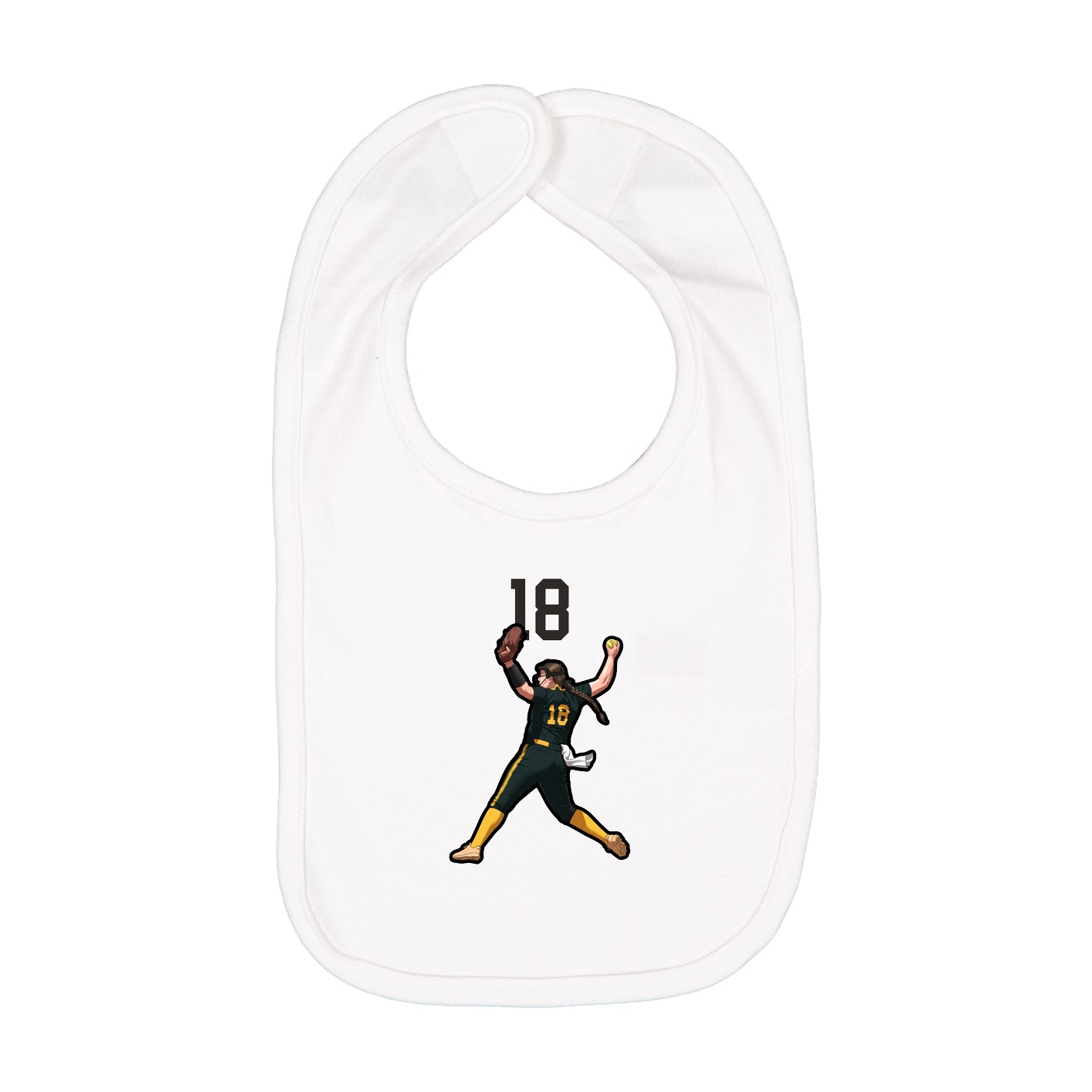 Infant Bib — Number Top in White
