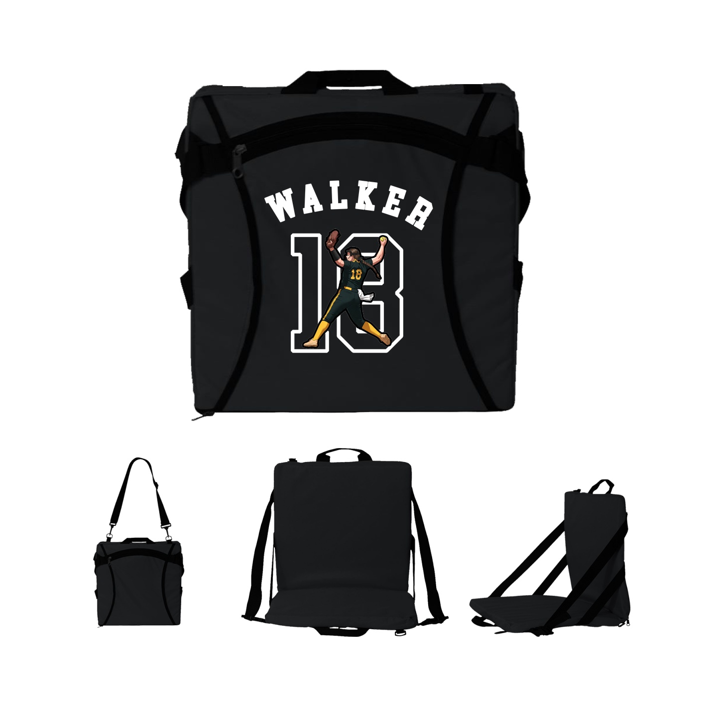 Folding Stadium Seat — Shirsey Arch in Black