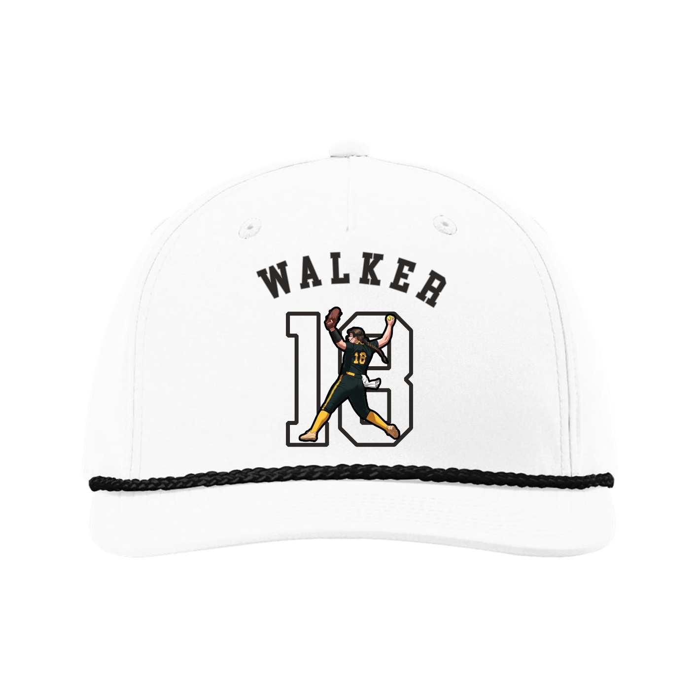 Five-Panel Classic Rope Cap — Shirsey Arch in White
