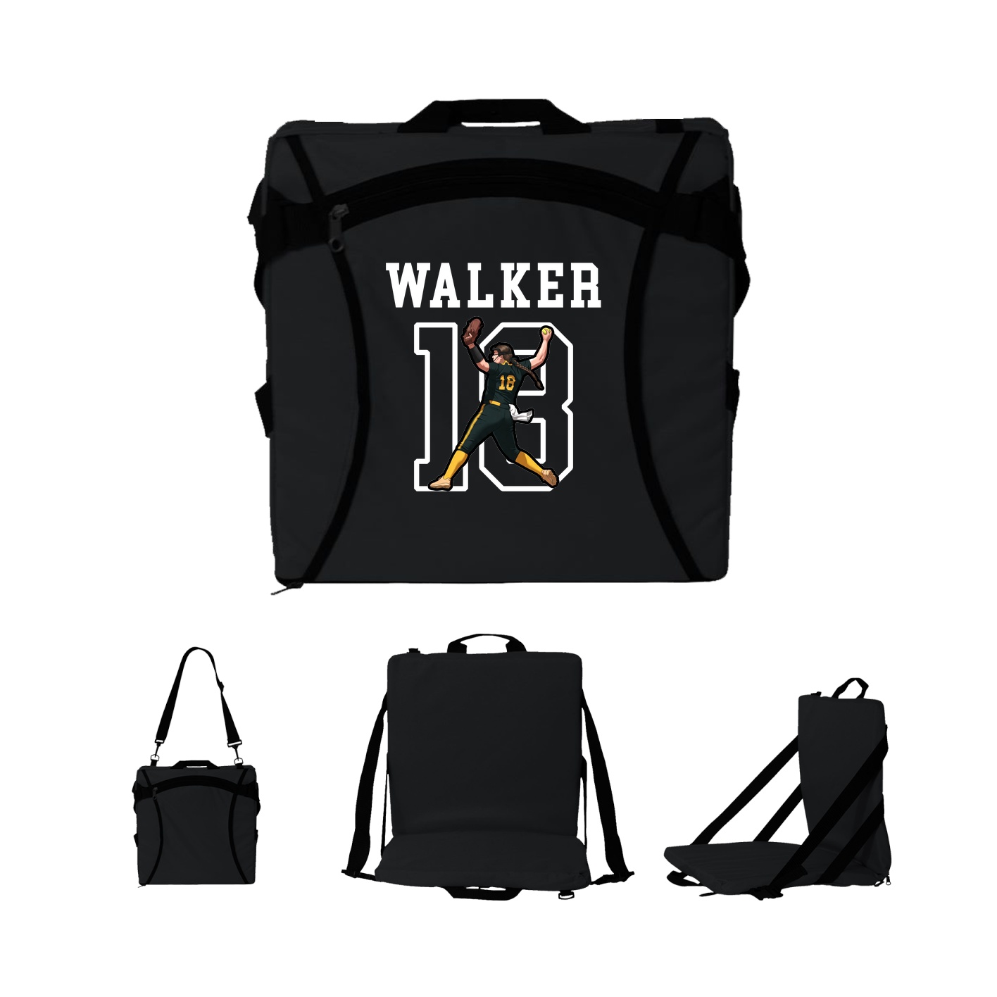 Folding Stadium Seat — Shirsey in Black