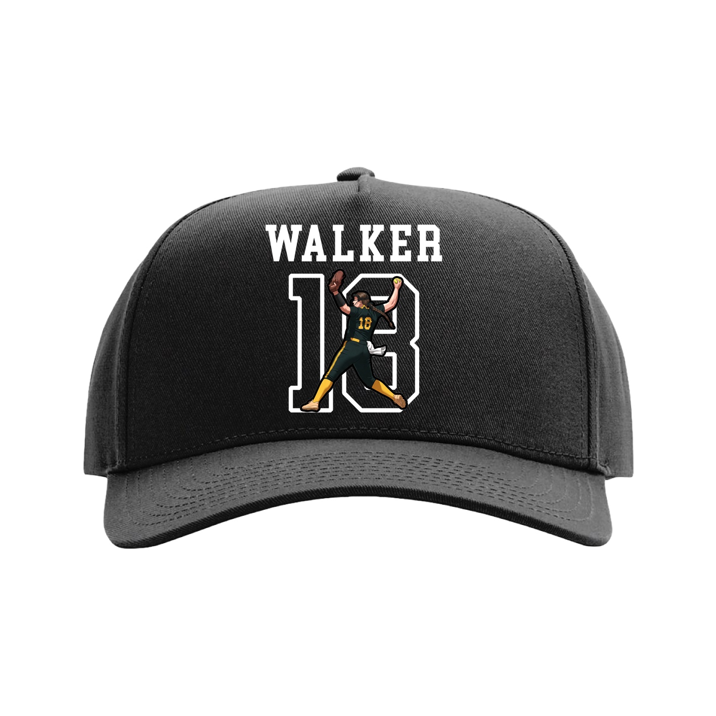 Full Fabric Five-Panel Champ Cap — Shirsey in Black