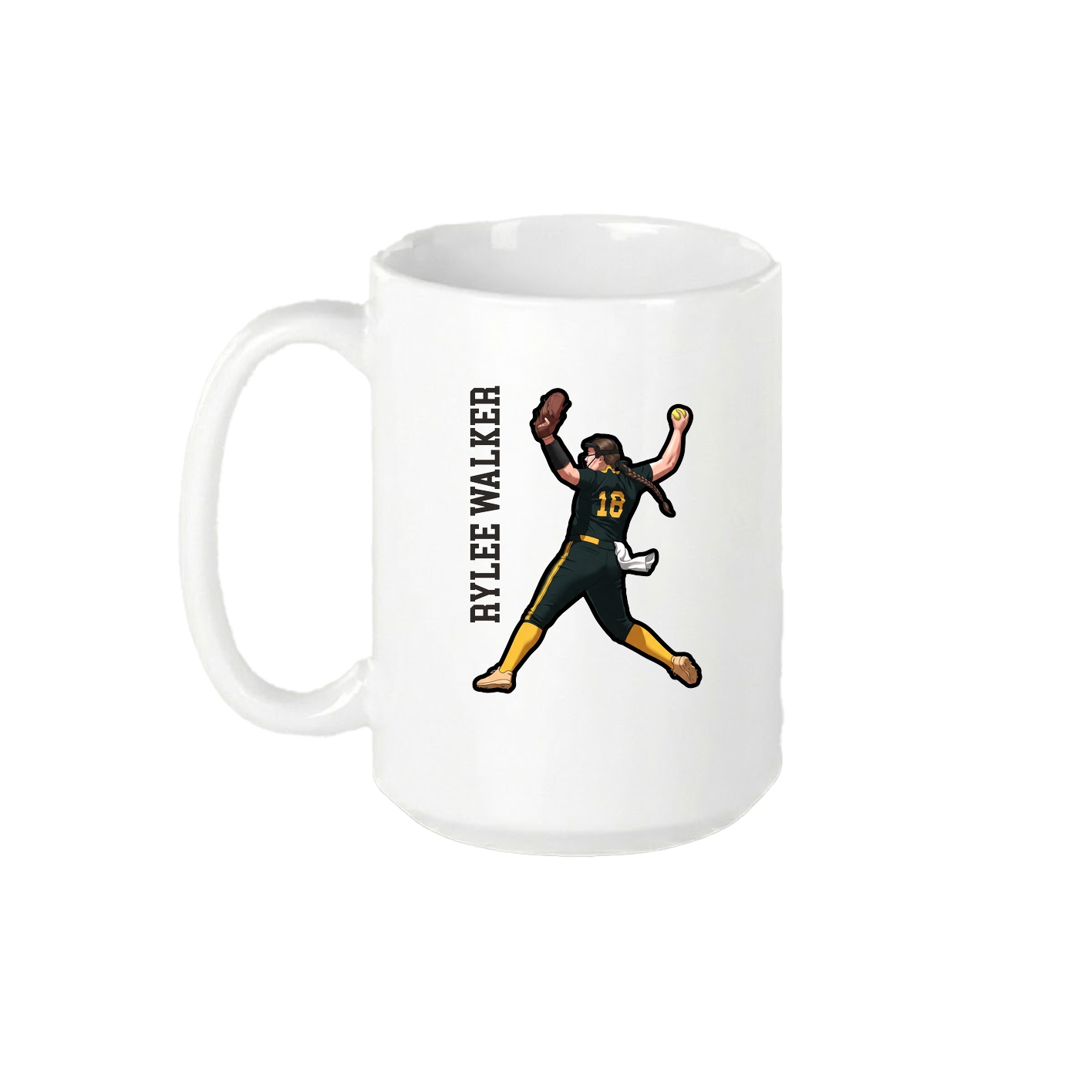 15oz Coffee Mug — Name Vertical in White