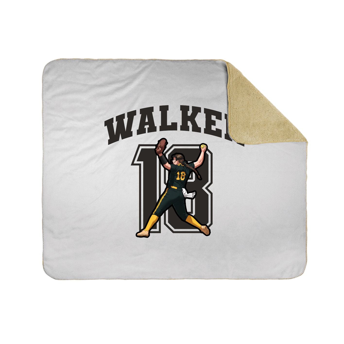 Throw Blanket — Number in White