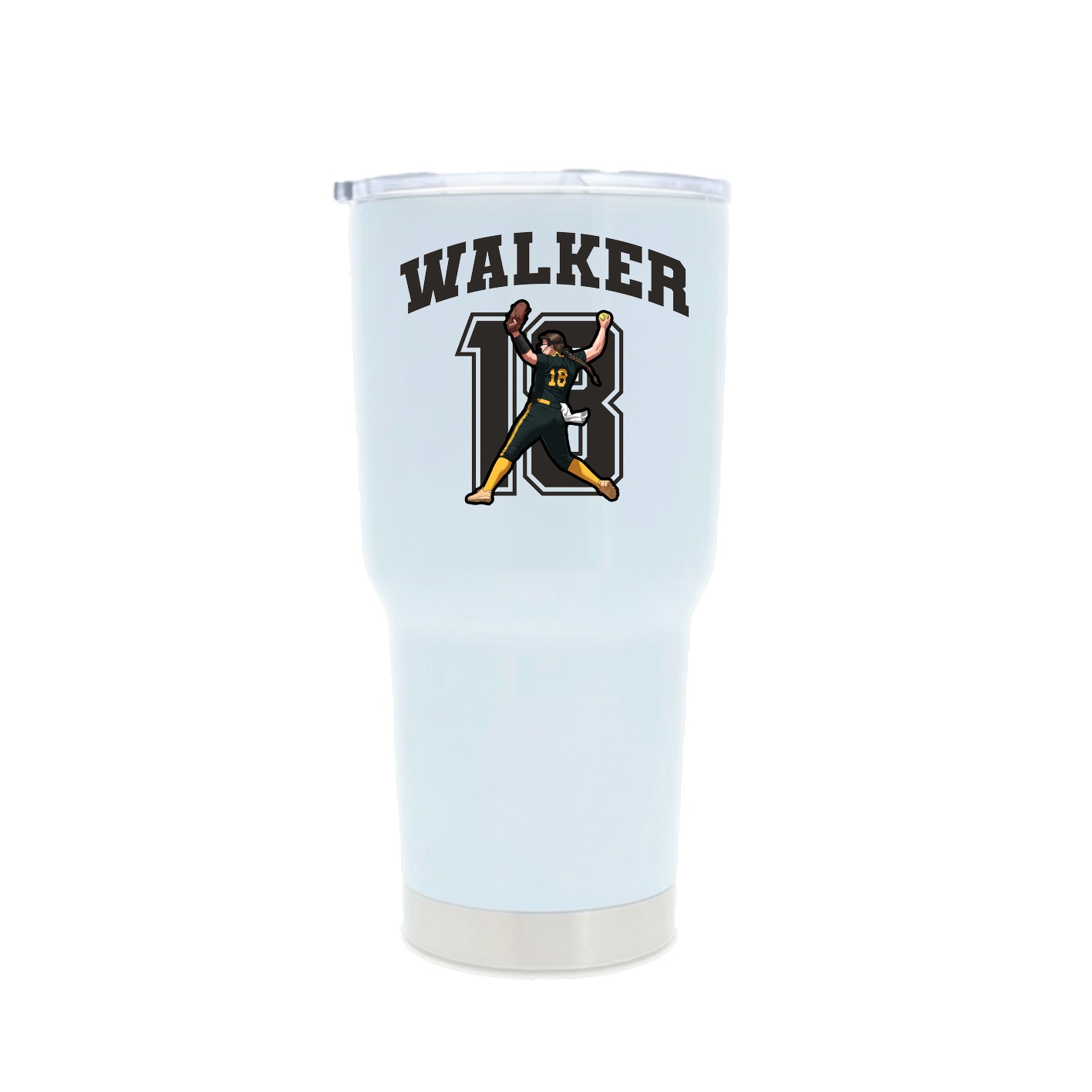 30oz Stainless Steel Tumbler — Number in White