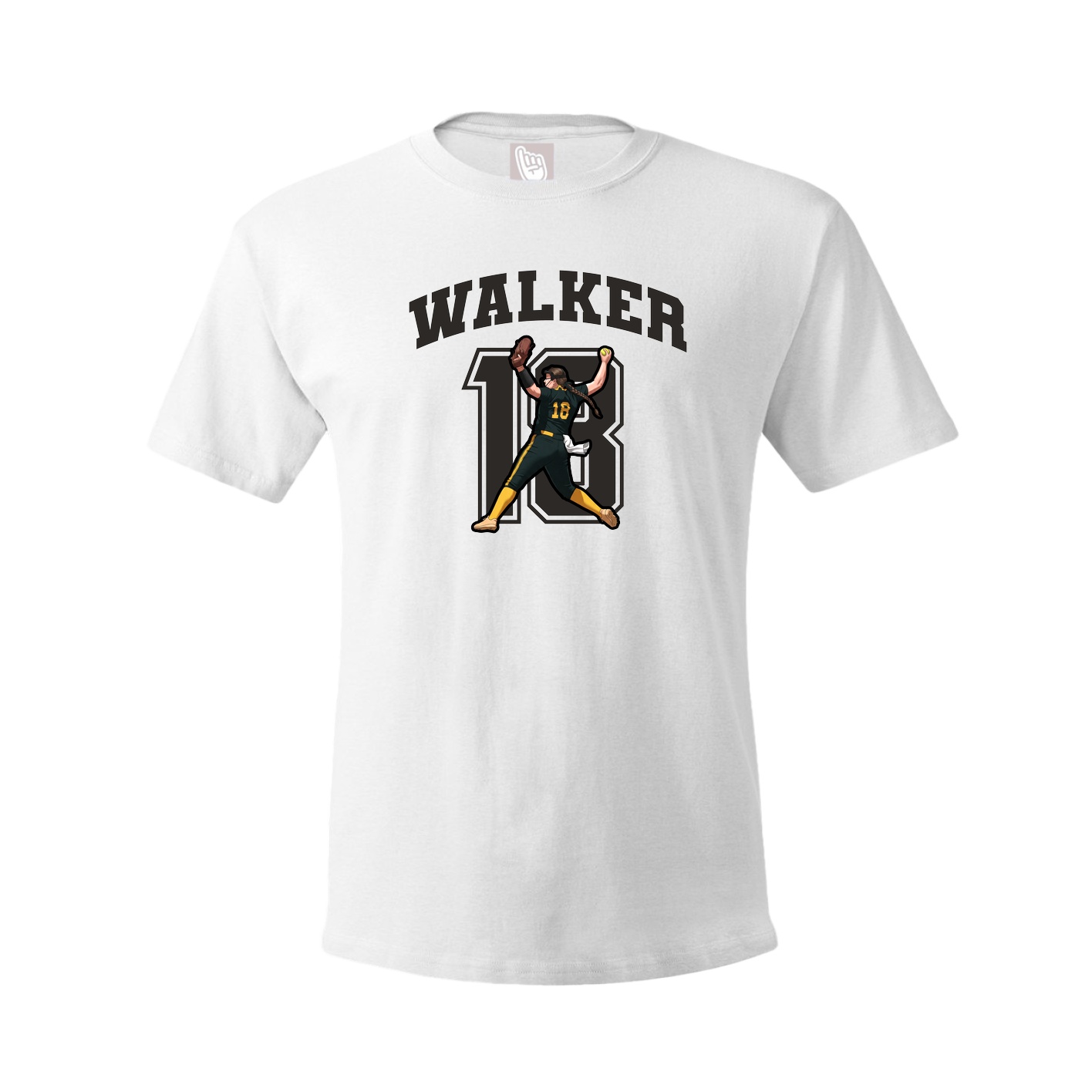 Youth Tee — Number in White