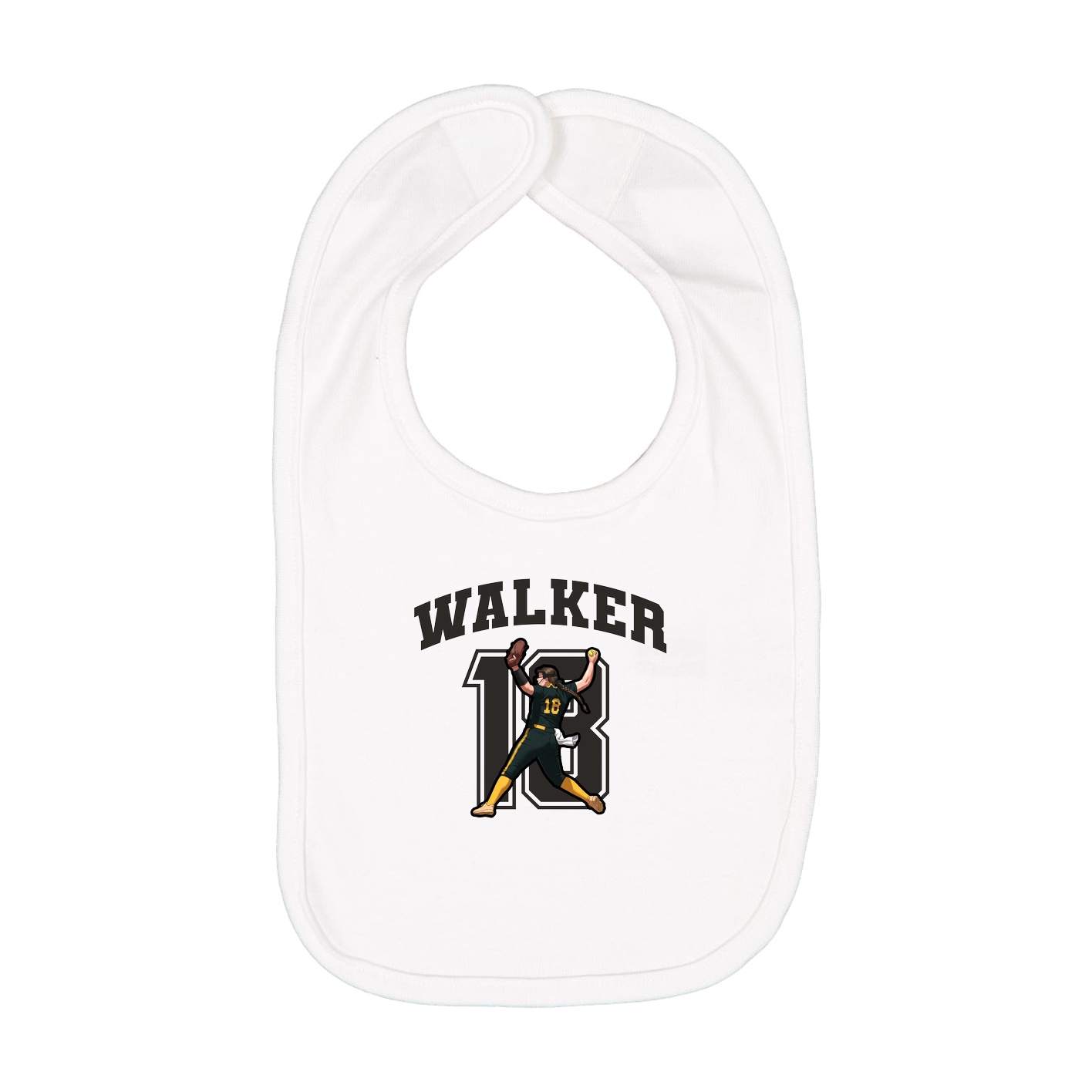 Infant Bib — Number in White