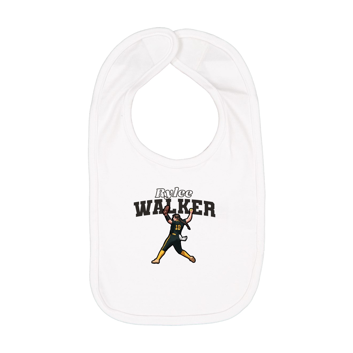 Infant Bib — Name Arch in White