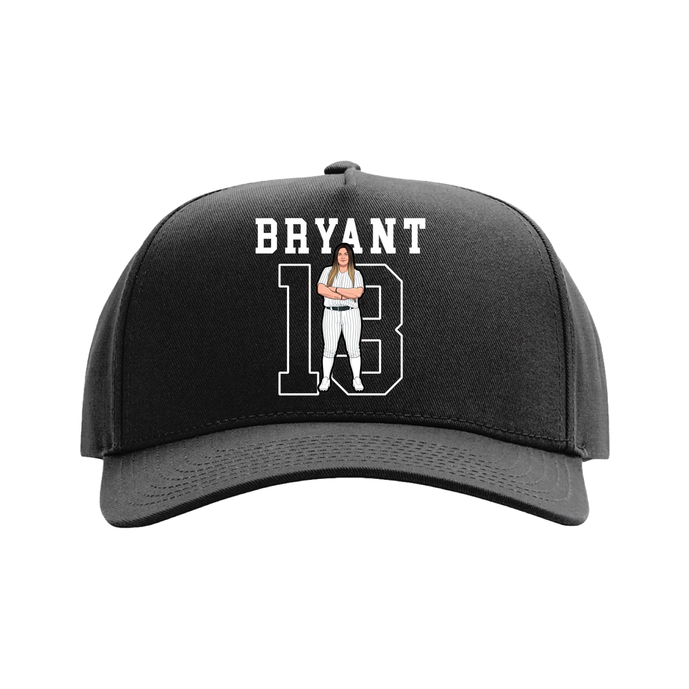 Full Fabric Five-Panel Champ Cap — Shirsey in Black