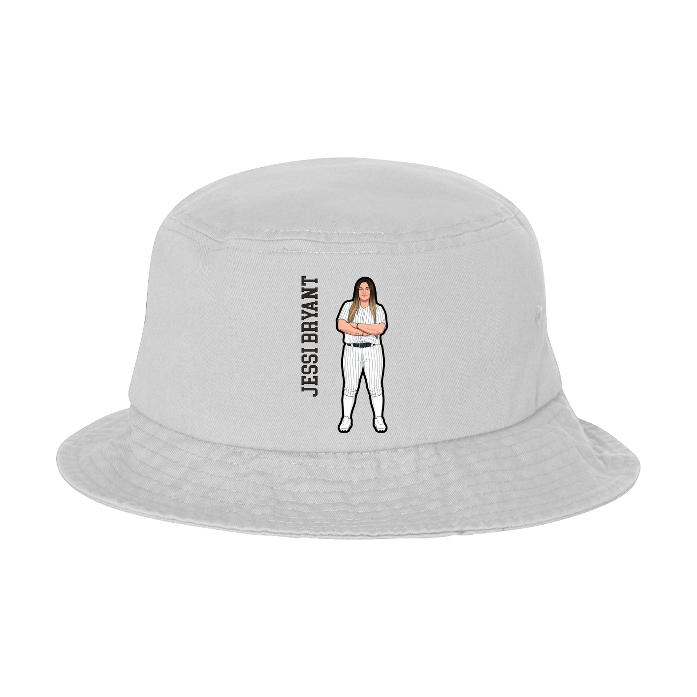 Bucket Cap — Name Vertical in White