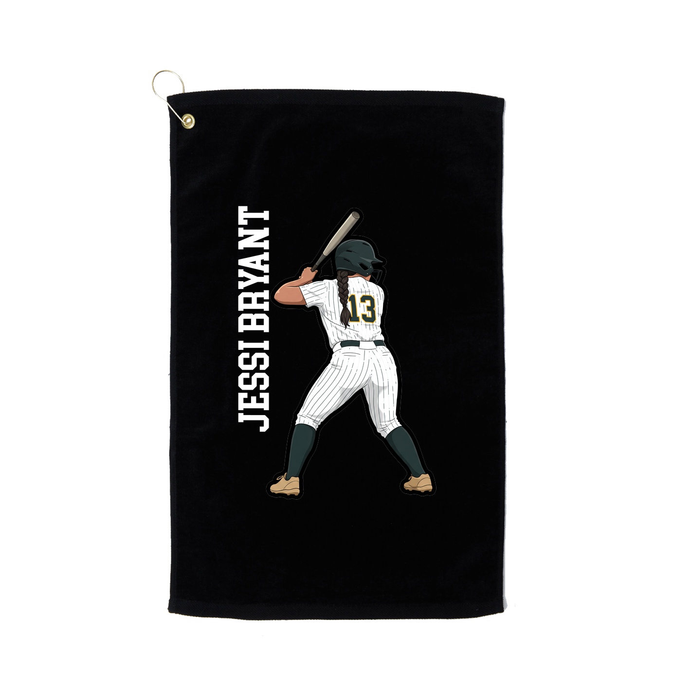 Golf Towel — Name Vertical in Black
