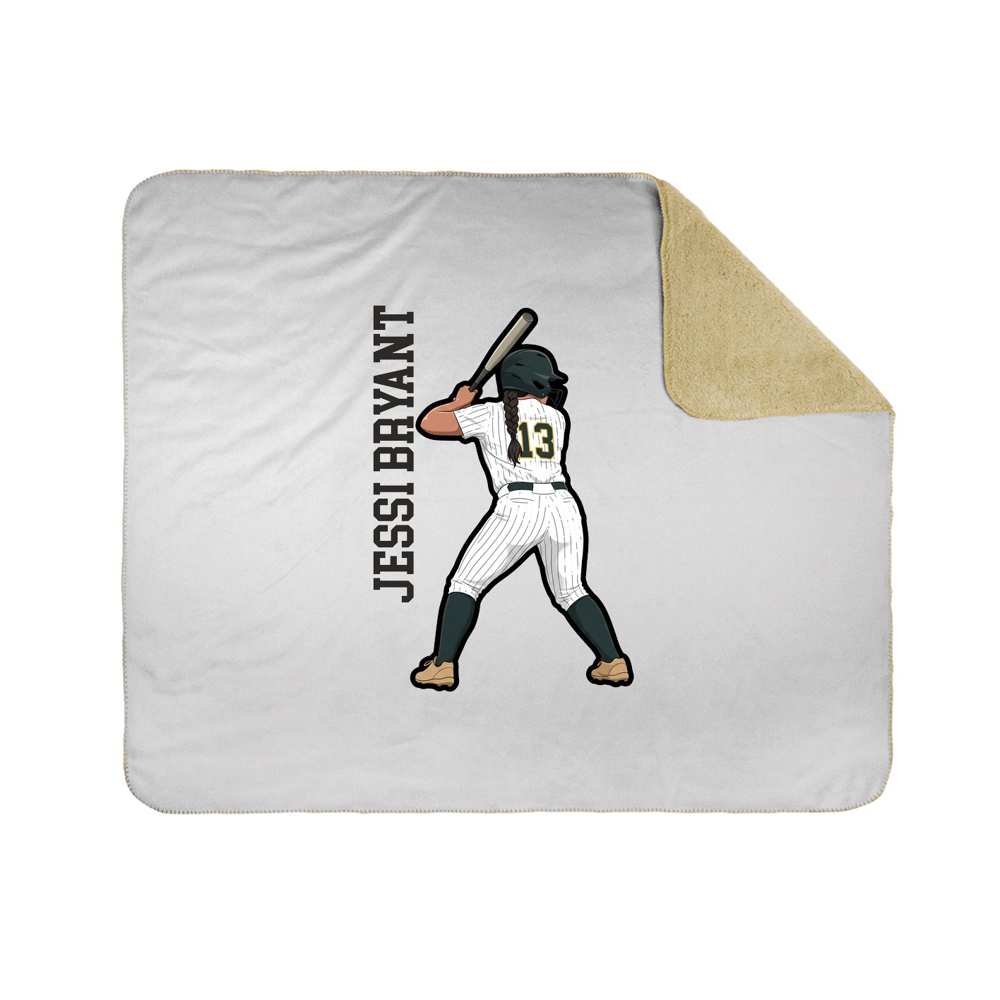Throw Blanket — Name Vertical in White