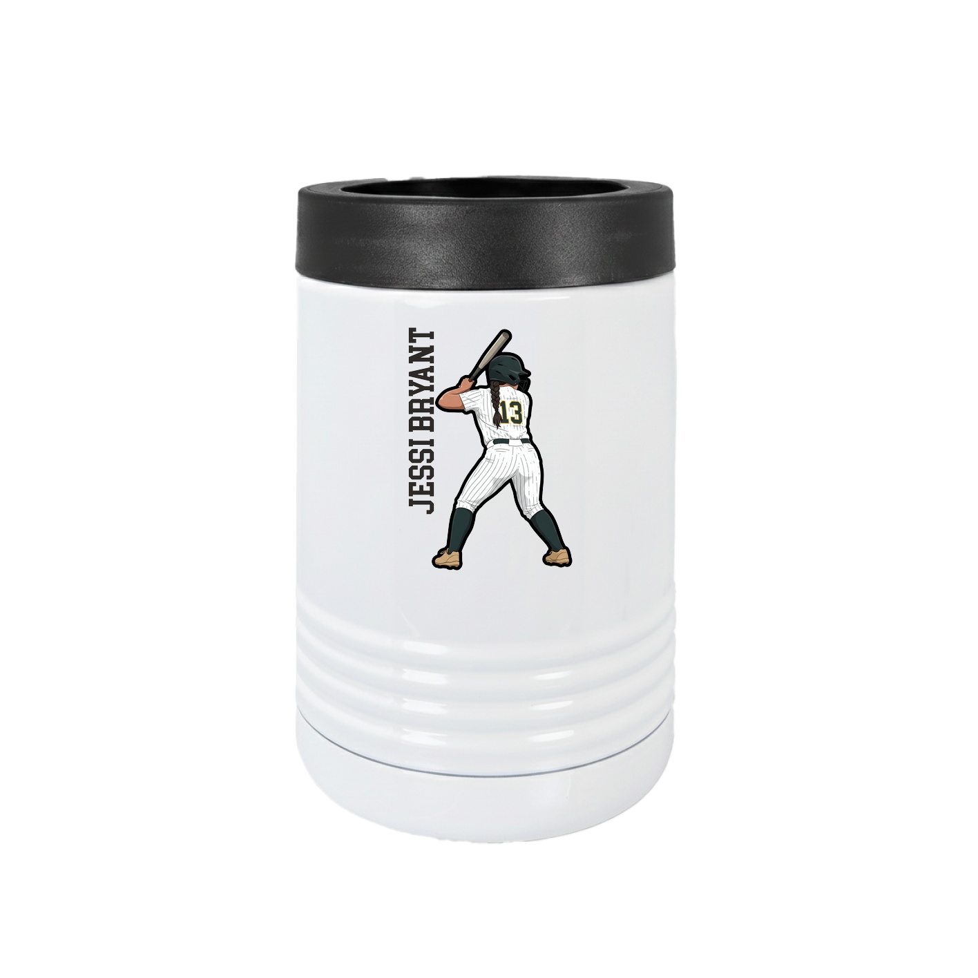 Beverage Holder — Name Vertical in White