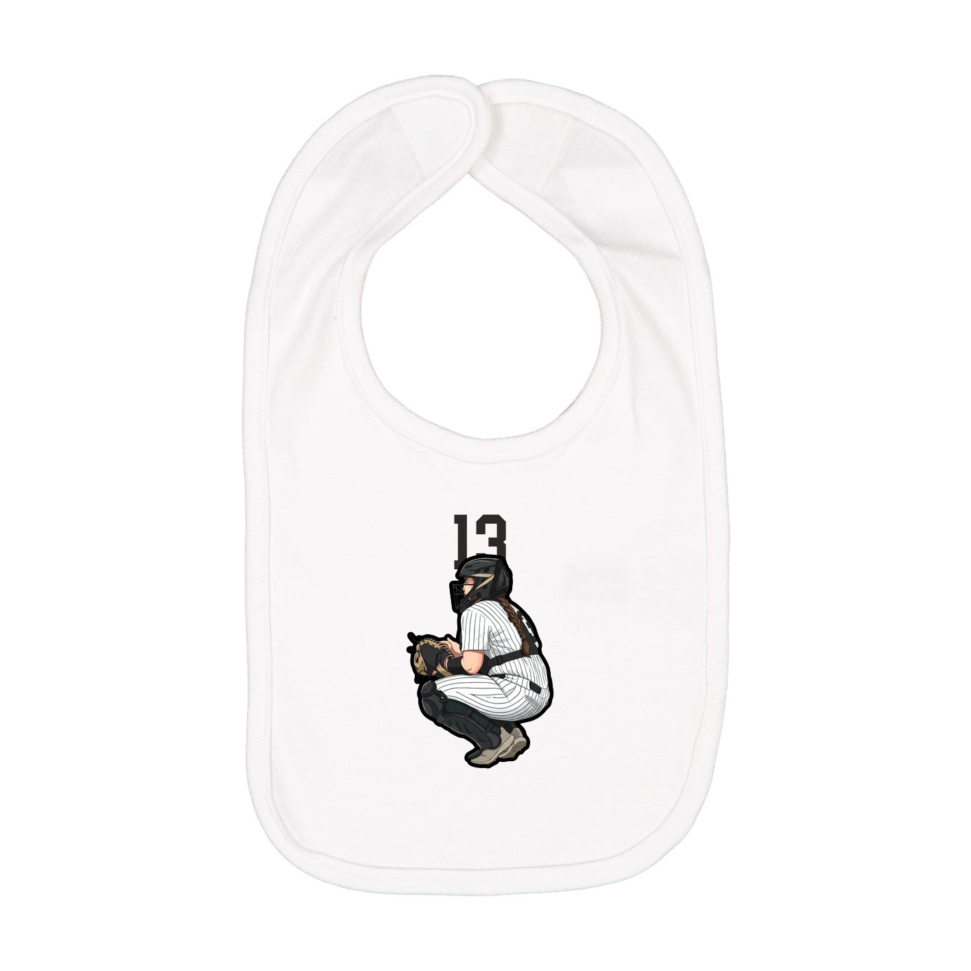 Infant Bib — Number Top in White