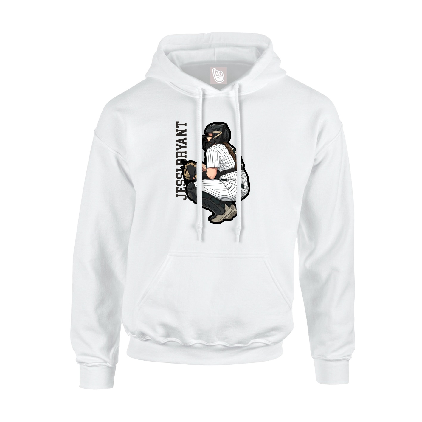 Youth Hoodie — Name Vertical in White