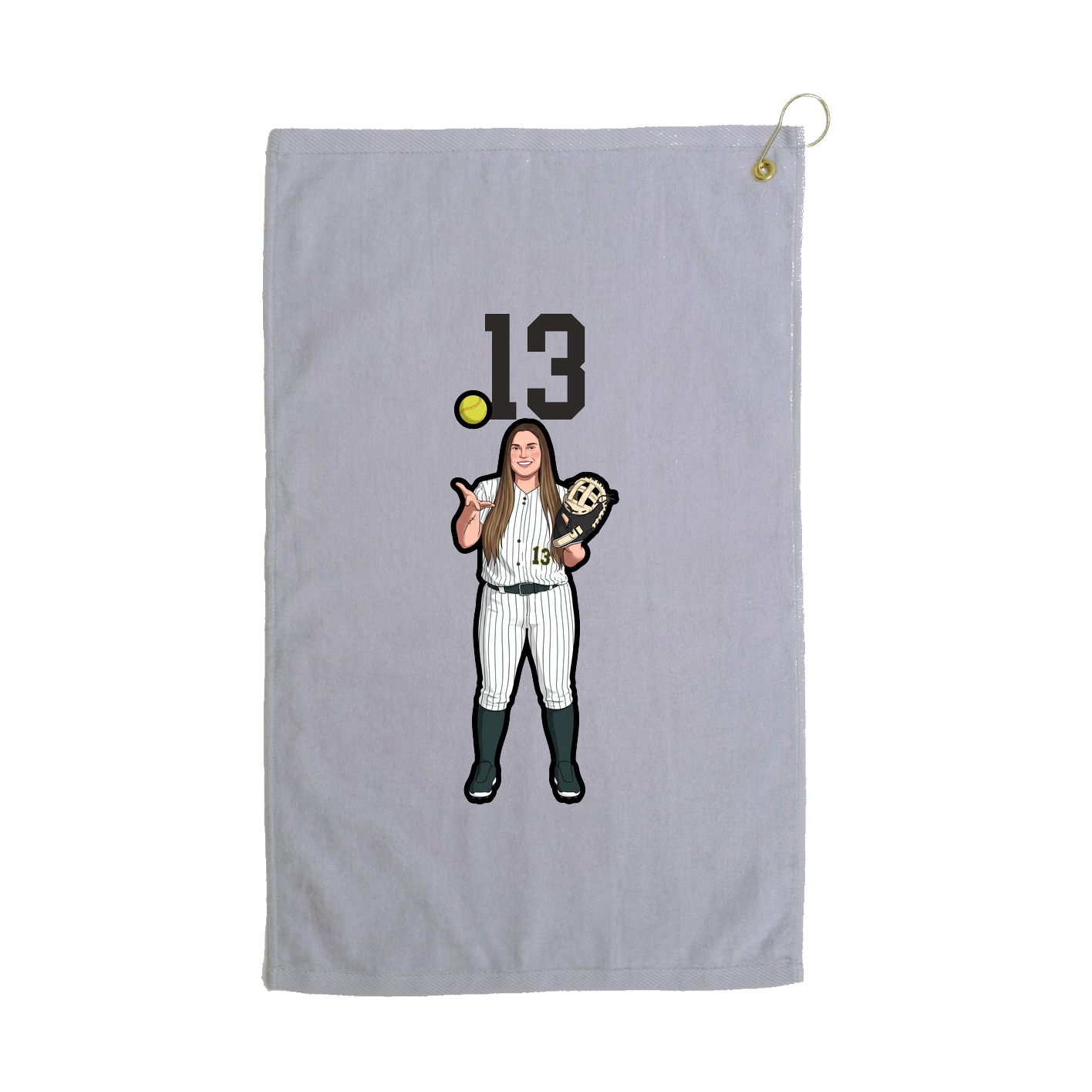 Golf Towel — Number Top in Grey