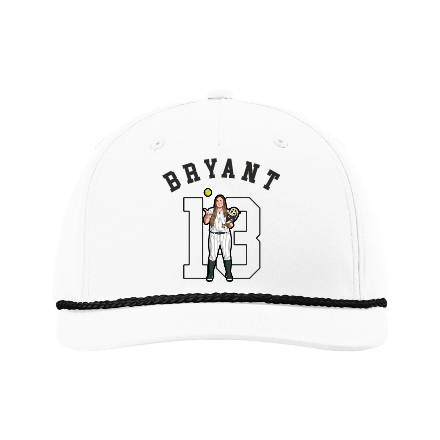 Five-Panel Classic Rope Cap — Shirsey Arch in White