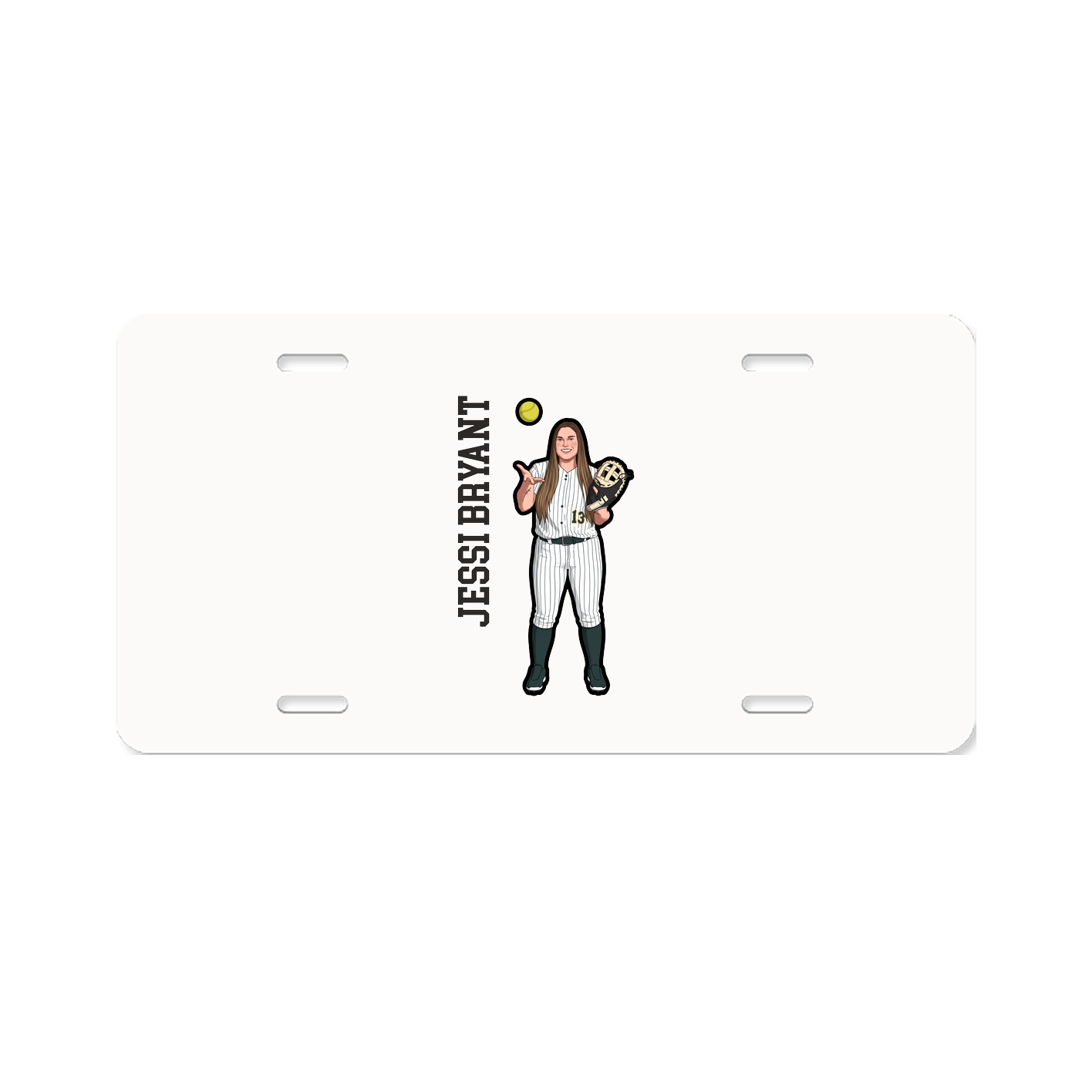 License Plate — Name Vertical in Classic