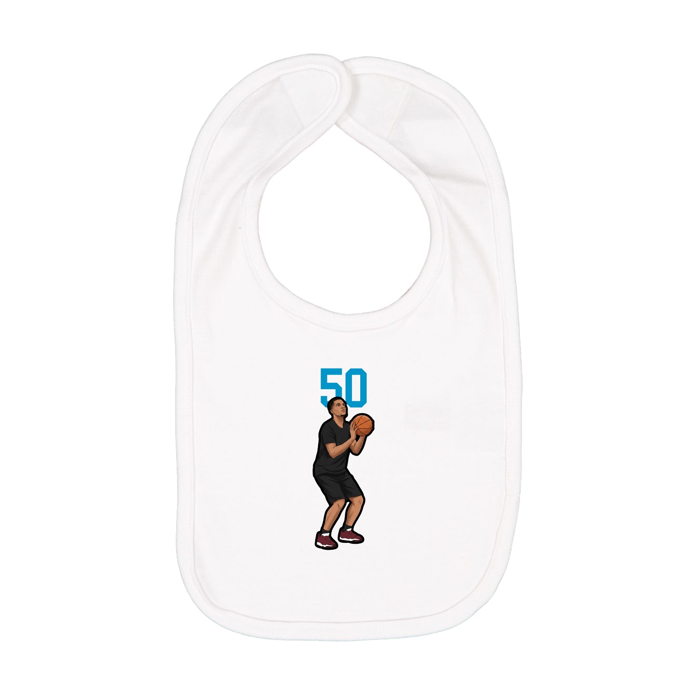 Infant Bib — Number Top in White
