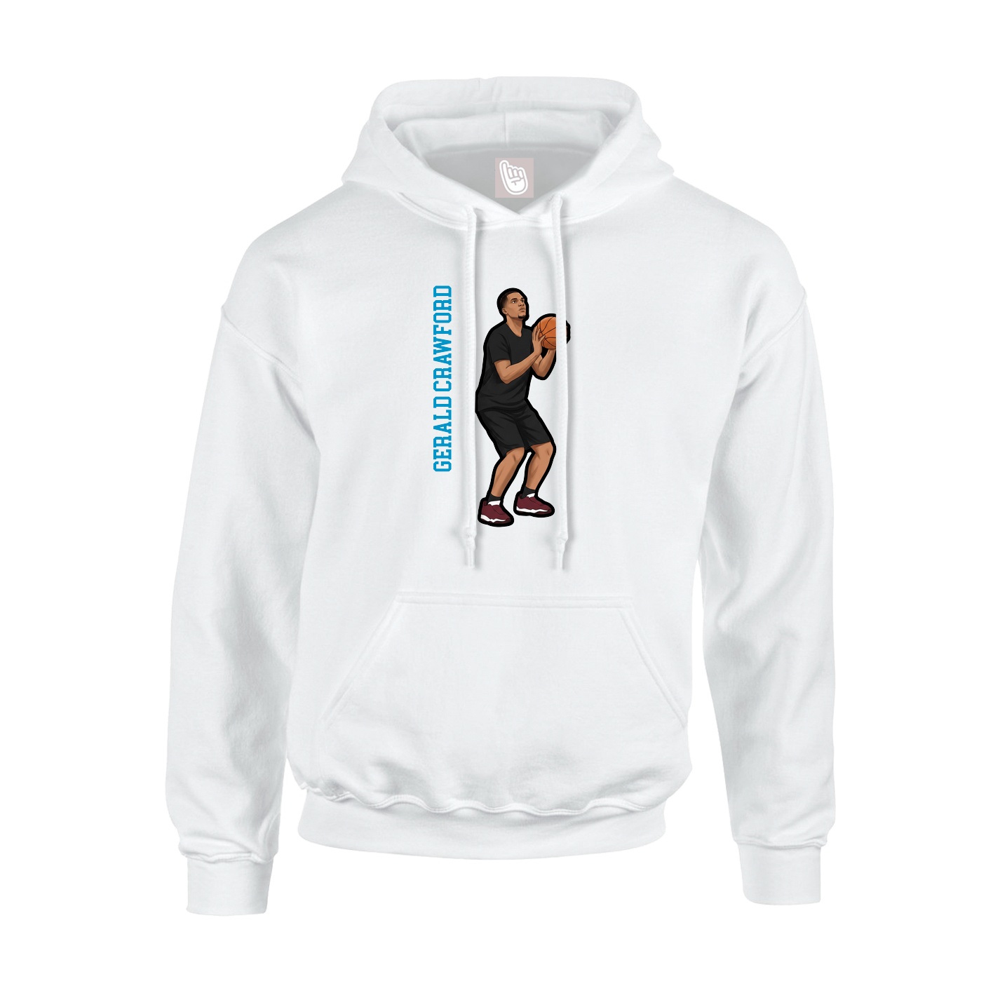 Hoodie — Name Vertical in White