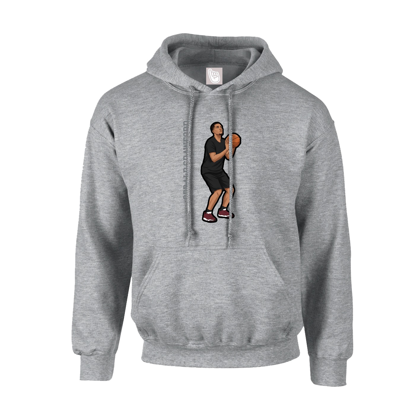 Youth Hoodie — Name Vertical in Grey