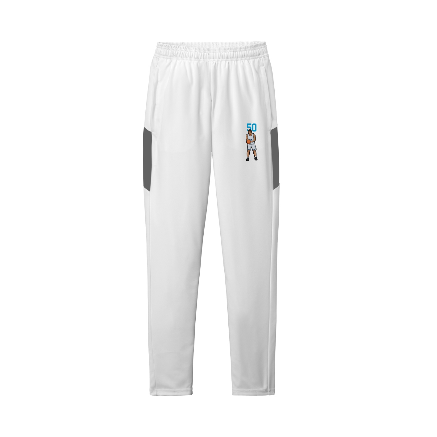 Team Travel Pant — Number Top in White/Grey