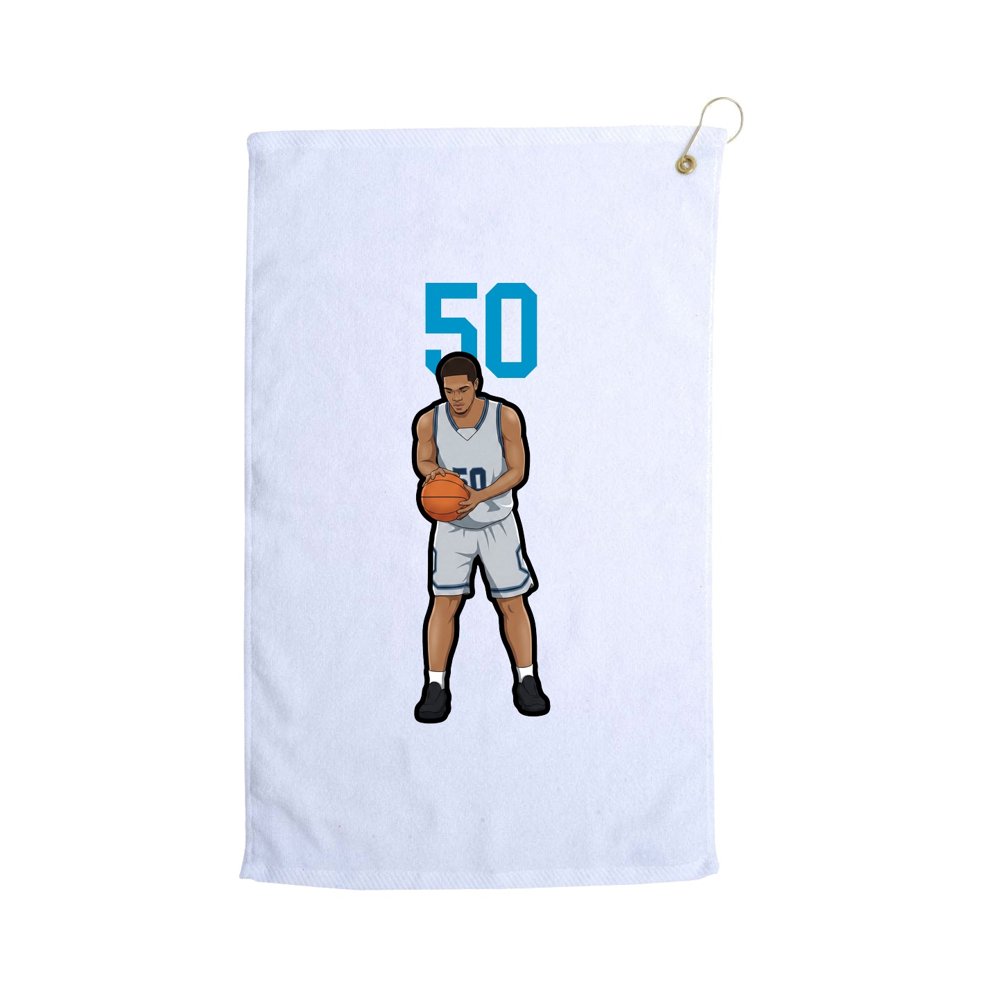 Golf Towel — Number Top in White