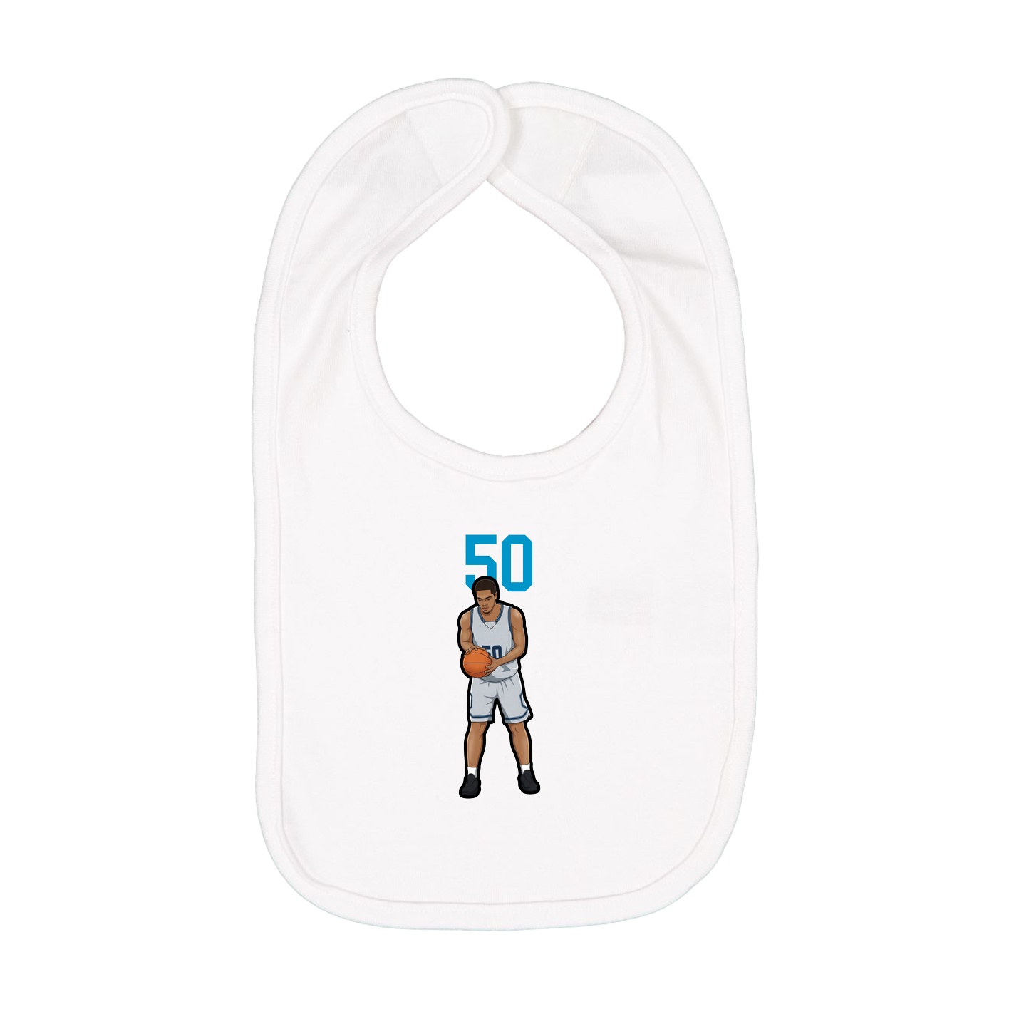 Infant Bib — Number Top in White