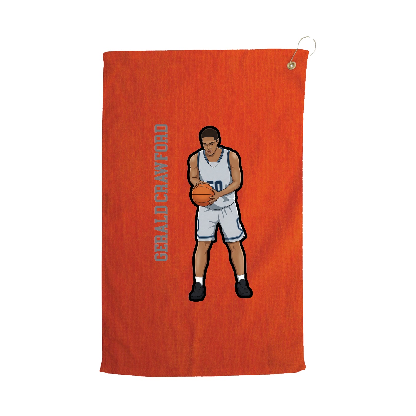 Golf Towel — Name Vertical in Orange