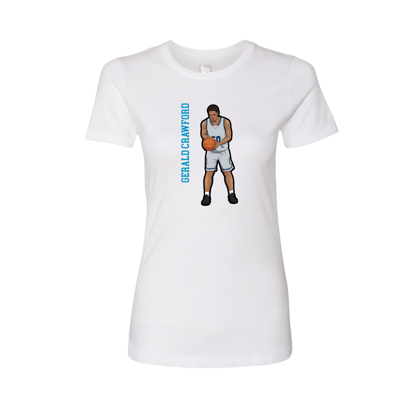 Fitted Women's Tee — Name Vertical in White