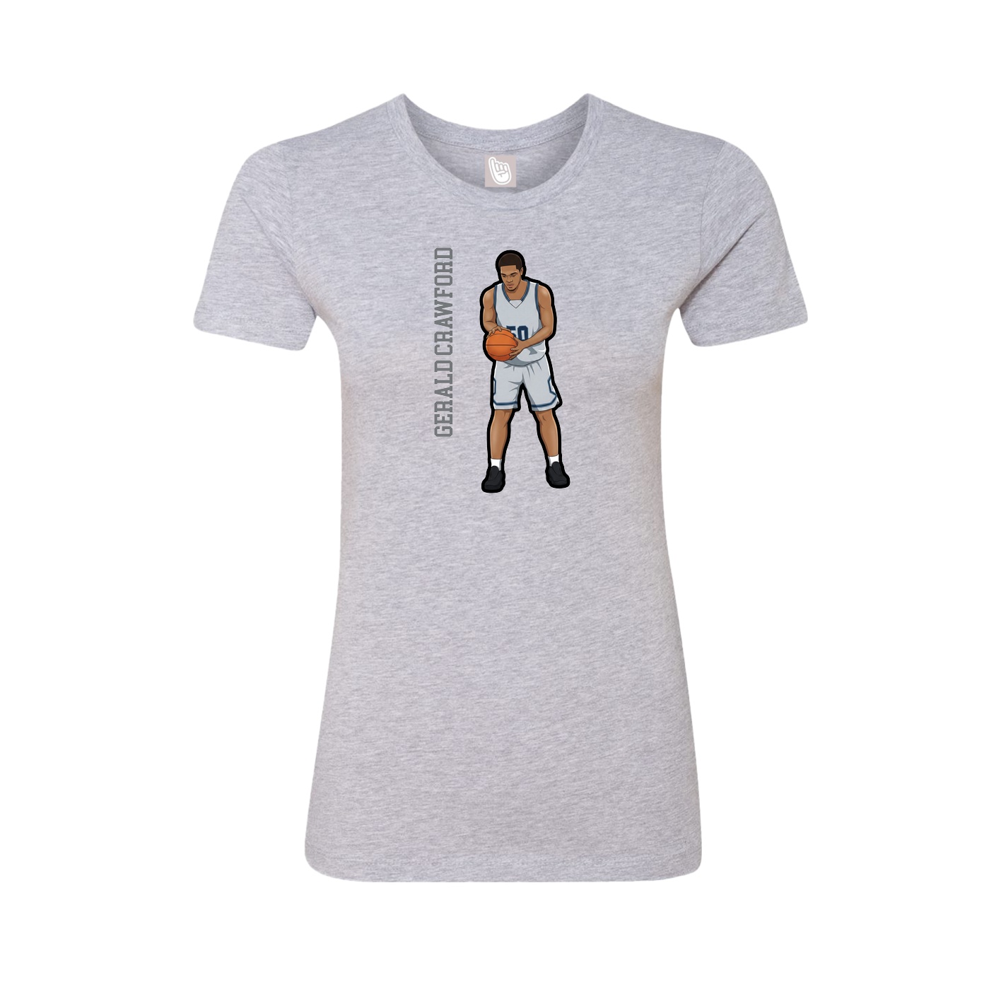 Womens Tee — Name Vertical in Grey