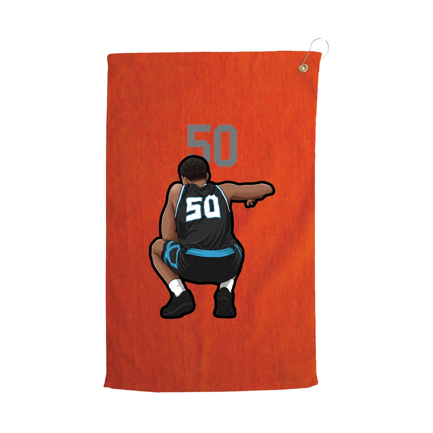 Golf Towel — Number Top in Orange
