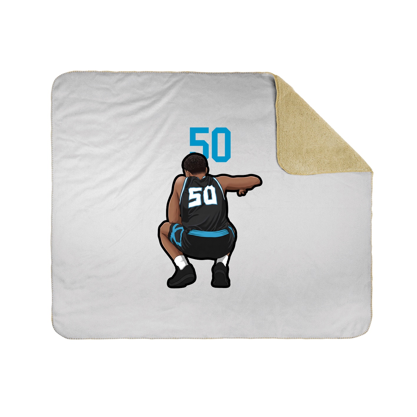 Throw Blanket — Number Top in White