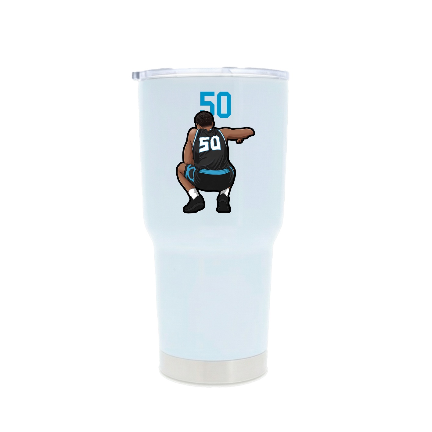 30oz Stainless Steel Tumbler — Number Top in White