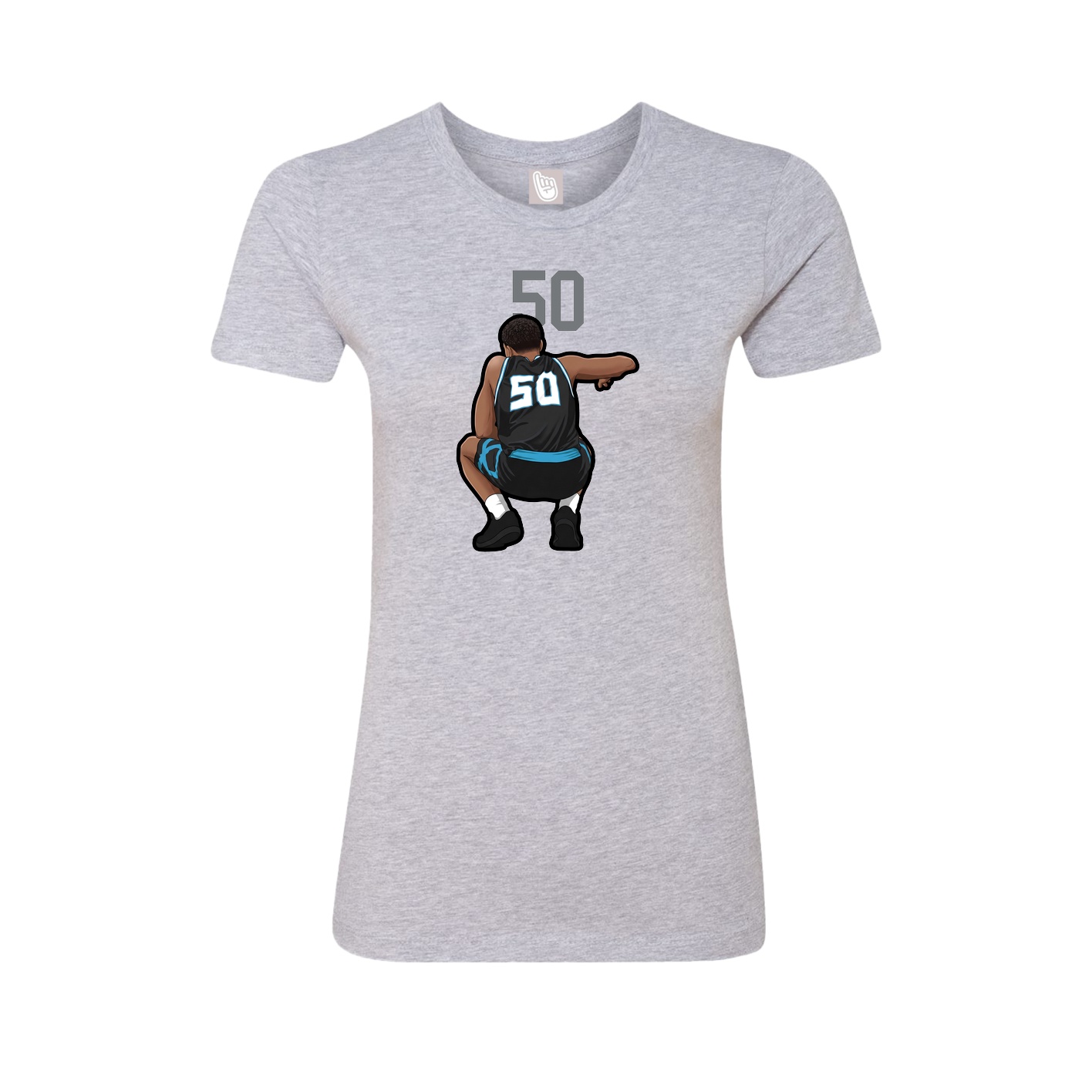 Fitted Women's Tee — Number Top in Grey