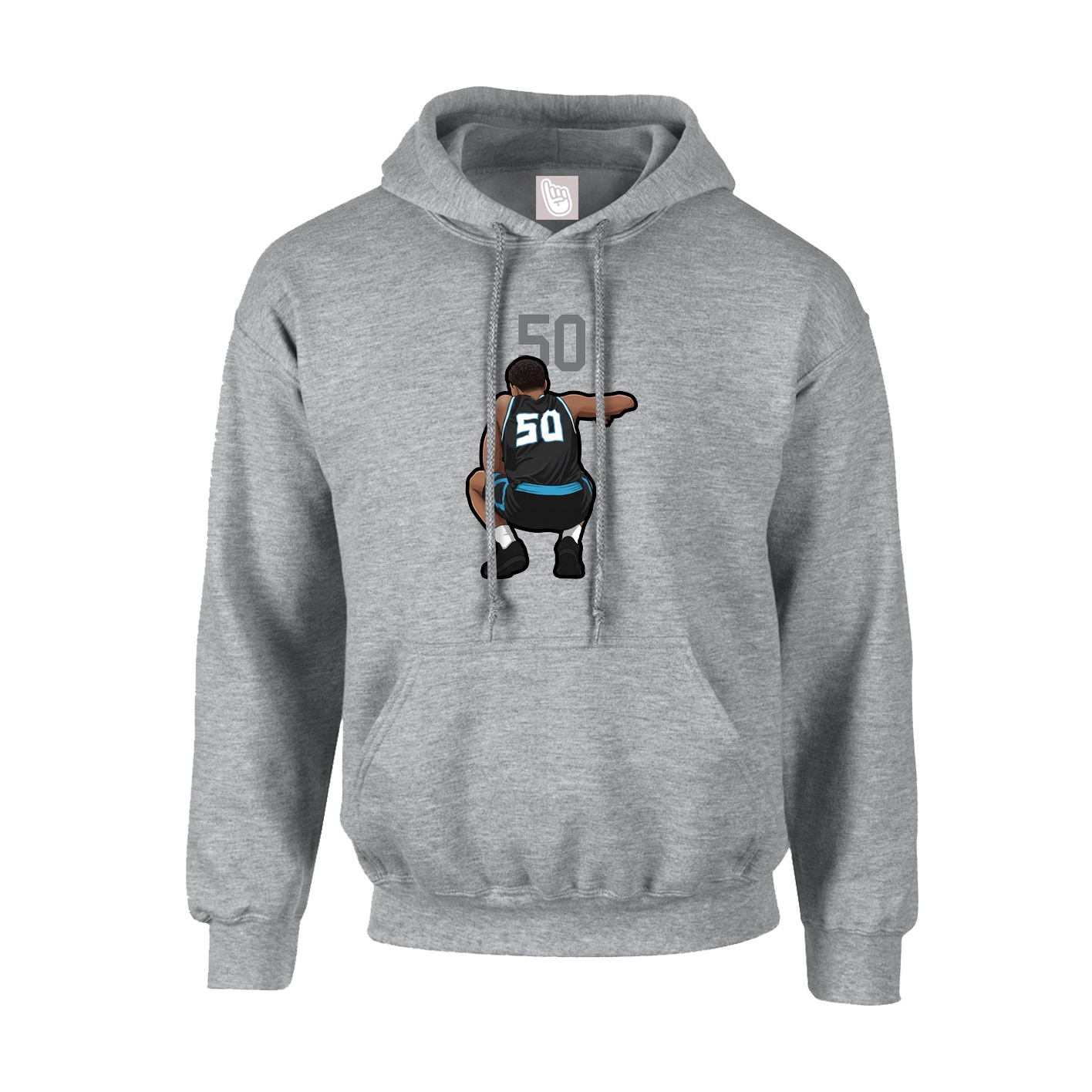 Hoodie — Number Top in Grey