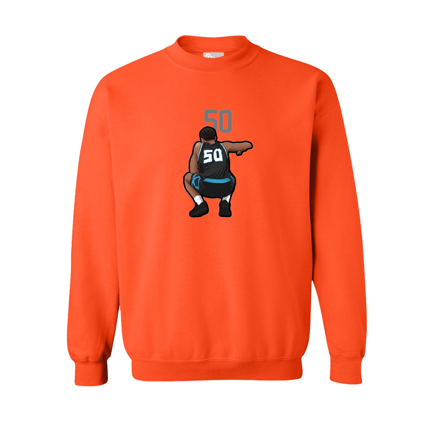 Fleece Crew — Number Top in Orange