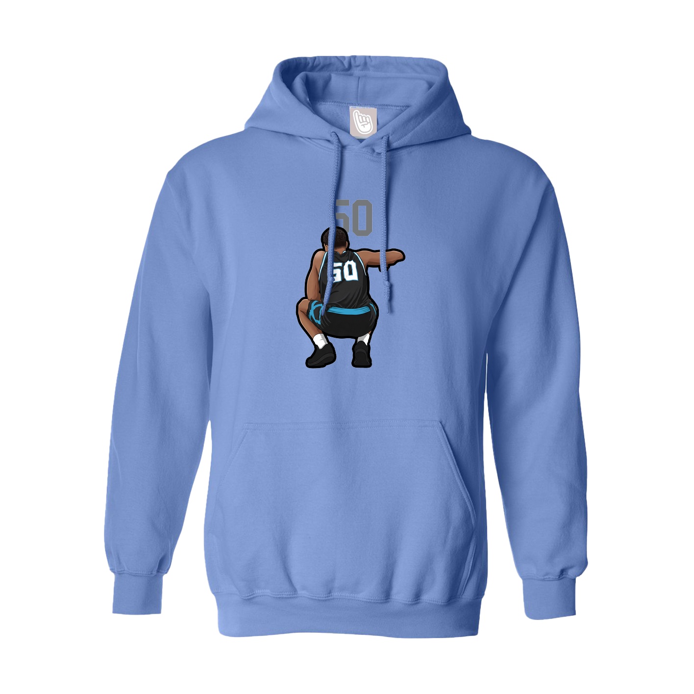 Youth Hoodie — Number Top in Powder Blue