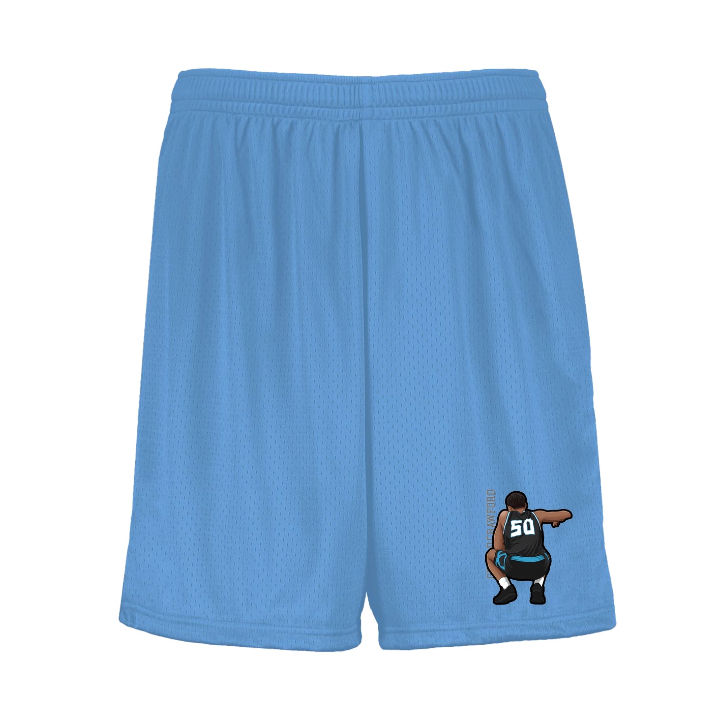 Shorts — Name Vertical in Light Blue