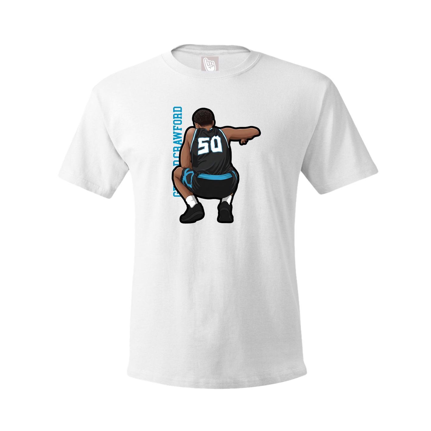 Youth Tee — Name Vertical in White