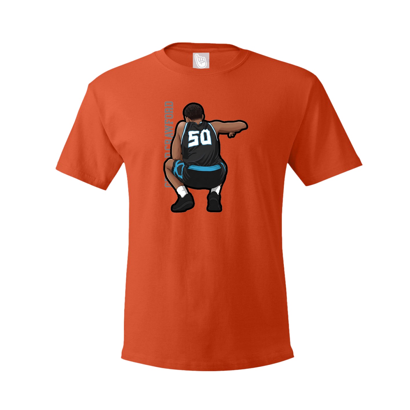 Youth Tee — Name Vertical in Orange